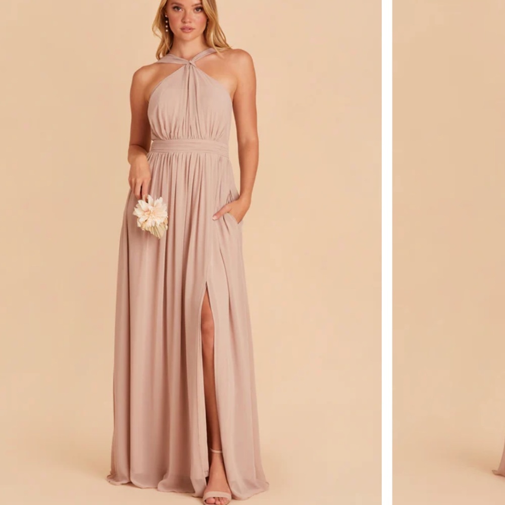 Birdy grey Kiko 2x taupe chiffon- bridesmaid dress. NWT never worn